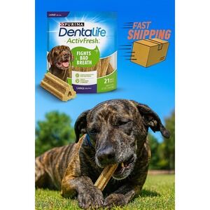 ActivFresh Dental Chews for Large Dogs 40+ lbs, 21 Daily Breath Fresheners